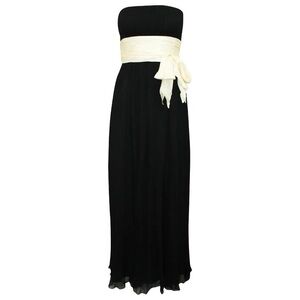 BCBG Max Azria Strapless Floor Length Black Silk Dress